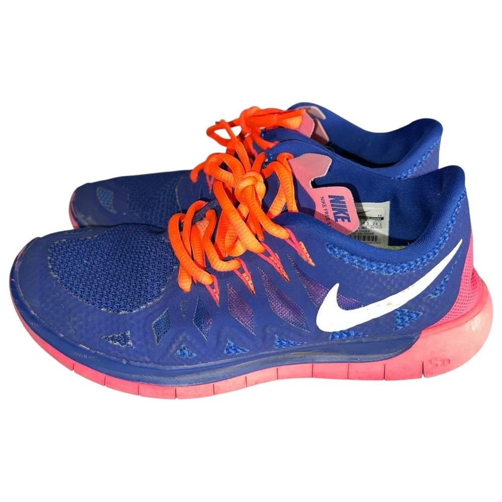 Nike Free 5.0 Athletic Shoes Women’s Size 7.5 Blue Pink White